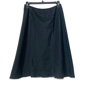 Vintage Sz 8 Whimsigoth Women's Slip Midi Lace Trim Textured Elastic Waist Skirt